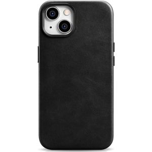 iCarer Oil Wax Premium Leather Case skórzane etui iPhone 14 magnetisch met MagSafe zwart (WMI14220701-BK)