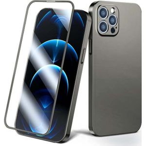 Joyroom 360 Full Case Case Cover voor iPhone 13 Pro Max case voor rear en front + grijs tempered glass (JR-BP928 tarnish)