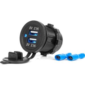 AMiO oplader oplader auto met gniazdami usb waterdicht 4.2a 2xusb 12v 24v -04217