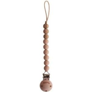 Mushie Eva Fopspeenketting Pale Taupe Roze 20 cm