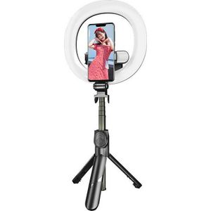 Puluz Selfie stick/ tripod met LED licht ring