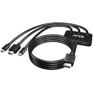 Club 3D USB Type C + HDMI™ + MiniDisplayPort™ 1.2 to HDMI™ 4K60Hz HDR M/M Active Adapter 32AWG