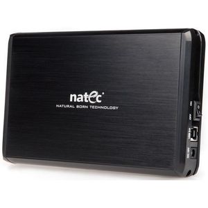 Natec RHINO External USB 3.0 enclosure voor 3.5'' SATA HDDs, zwart aluminum