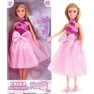 Artyk pop Natalia 29cm prinses paars 122026 pop w sukni balowej, 3x spinka, 2x torebka, borstel, buty