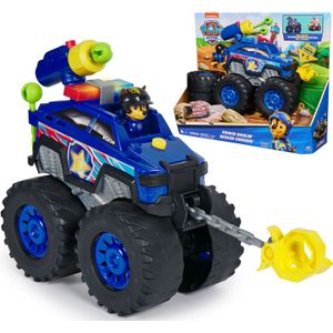 Spin Master PAW Patrol Reddingswagens - Power Haulin' Cruiser van Chase - speelgoedtruck met werper, gemotoriseerde takel, lichten en geluiden