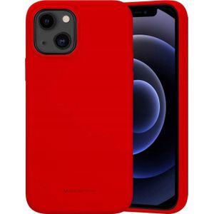 Mercury Etui Silicone voor iPhone 14 Plus 6,7 inch rood/rood