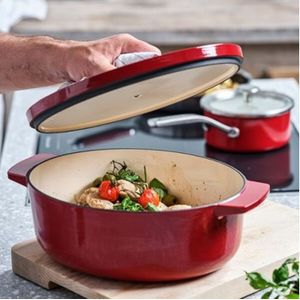 KitchenAid braadpan 30cm - geëmailleerd gietijzer - keizer rood - ovaal