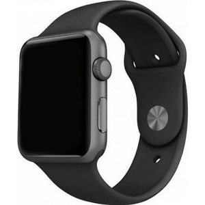 Mercury band Silicon Apple Watch 44mm zwart/zwart