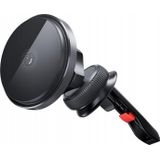 XO phone auto mount + draadloos charger 15W CX015, zwart