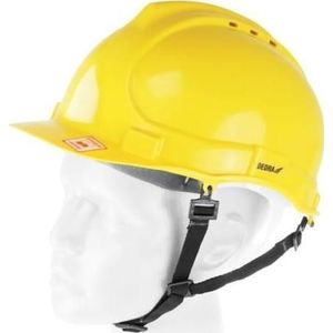 Dedra helm beschermend, geel, 4-punktowy band podbródkowy