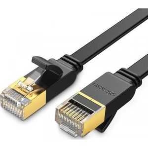 UGREEN vlak kabel netwerk NW106 Ethernet RJ45, Cat.7, STP, 0,5m (zwart)