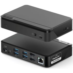 Alogic DUTHD laptop dock & poortreplicator USB 3.2 Gen 1 (3.1 Gen 1) Type-C Zwart