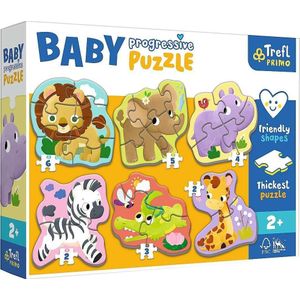 Trefl puzzel Baby Progressive serie 6 in 1 dieren Safari 22 stukjes