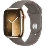 Apple Watch Series 9 GPS + Cellular 41mm Gold RVS Case met Clay Sport Band - M/L