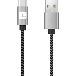 Techly ICOC MU2AC-005-AL USB-kabel USB 2.0 0,5 m USB A USB C Zwart, Grijs