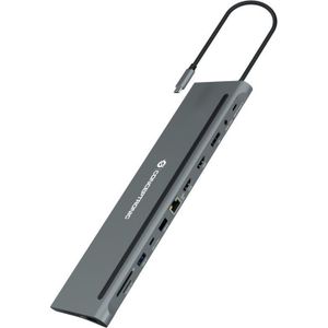 Conceptronic DONN17G notebook dock & poortreplicator Bedraad USB 3.2 Gen 1 (3.1 Gen 1) Type-C Grijs