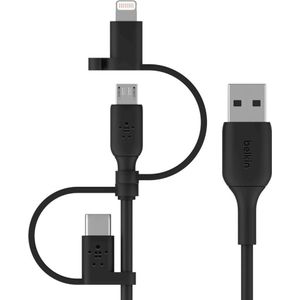 Belkin BOOST CHARGE USB-kabel 1 m USB A USB C/Micro-USB B/Lightning Zwart