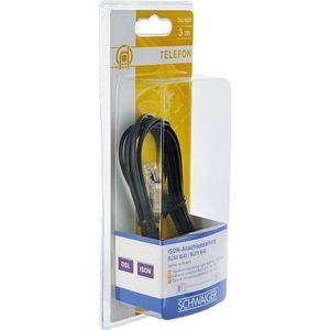 SCHWAIGER Modem-Kabel RJ11 6P2C -> RJ45 8P2C 3m zwart