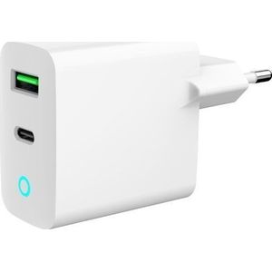 Gembird USB-A/USB-C Charger LED 20W PD QC3.0 wit