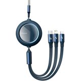 Baseus USB cable 3in1 Bright Mirror, USB to micro USB / USB-C / Lightning, 66W, 1.2m (blauw)