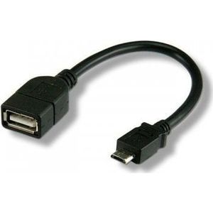 Techly 304963 USB-kabel USB 2.0 0,2 m Micro-USB B USB A Zwart