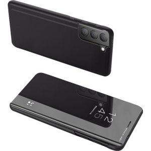 Hurtel Clear View Case tas etui met klapką Samsung Galaxy S21 FE zwart