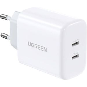UGREEN muur Charger CD243, 2x USB-C, 40W (wit)