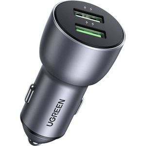 UGREEN auto charger QC 3.0, 2xUSB, 36W (grijs)