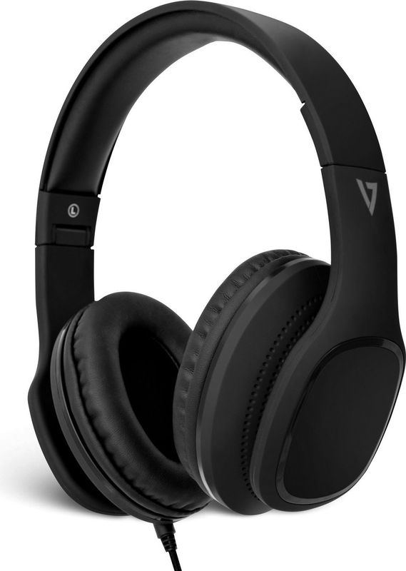 V7 HA701-3EP hoofdtelefoon/headset Hoofdtelefoons Bedraad Hoofdband Oproepen/muziek Zwart