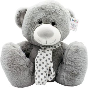TULILO Plush speelgoed zilver collectie - grijs teddy bear 25 cm