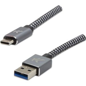 Logo Kabel USB USB-A - USB-C 2 m grijs