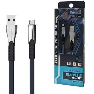 SENBONO USB CABLE MICRO 2.4A blauw 2400mAh QUICK CHARGER QC 3.0 1M POWERLINE SMS-BW02- METAL PLUGS