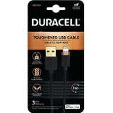 Duracell USB7012A Lightning-kabel Zwart