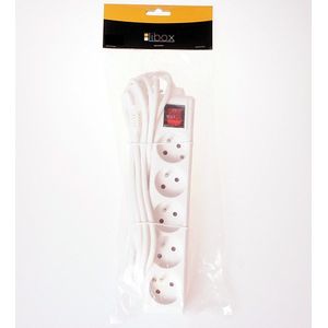 Libox Power Extension Cord, 5 outlets, lenght 3m LB0085-3 wit