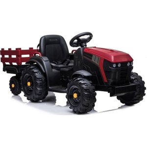 Lean Cars tractor met aanhangwagen na accu BDM0925 rood