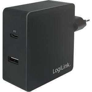 LogiLink 2 port muur charger power adapter - USB, USB-C - 65 Watt