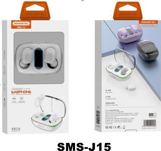 VEGA koptelefoon SŁUCHAWKI BLUETOOTH SOMOSTEL J15 EARBUDS zwart TWS>