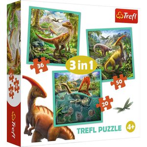 Trefl De wonderlijke wereld van dinosaurussen - 3 in 1 puzzel