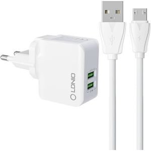 LDNIO muur charger A2203 2USB + MicroUSB cable