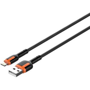 LDNIO LS532, USB - Lightning 2m Cable (grijs-oranje)