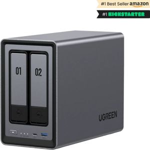 UGREEN NASync DXP2800 NAS System 2-Bay Compact Intel® N N100 8 GB DDR5 0 TB UGOS Pro Zwart
