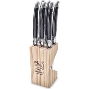 Laguiole Premium Line Steakmessen Zwart Set van 6