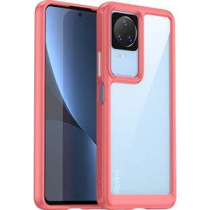 Hurtel OUTER SPACE CASE ETUI voor XIAOMI POCO F4 5G hoes met ELASTYCZNĄ RAMKĄ rood