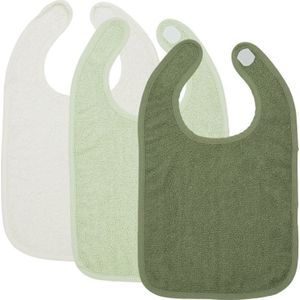 Meyco Slab Met Klittenband 3-Pack Basic Badstof Offwhite/Soft groen/Forest groen