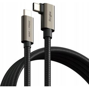 Ringke Kabel haaks USB-C / USB-C USB 3.2 Gen 2x2 USB-C 90 Degree Cable PD 240W 200cm zwart
