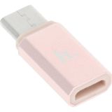 Hoco Adapter USB USB-C - microUSB roze (6957531031253)