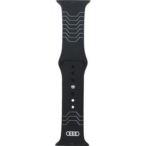 Audi - Siliconen Band Voor Apple Watch - Zwart - Geometrisch Patroon