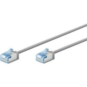 goobay Ultra-elastyczny CAT 6A kabel patch, slim, U/FTP, grijs - Długość kabla 15 m