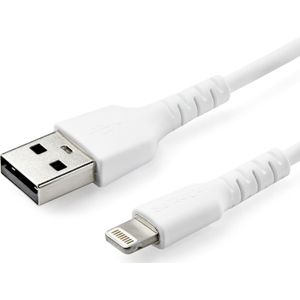 StarTech Premium USB-A naar Lightning Kabel 2m Wit - USB Type A naar Lightning Charge & Sync Oplaadkabel - Verstevigd met Aramide Vezels - Apple MFi Gecertificeerd - iPad Air iPhone 12