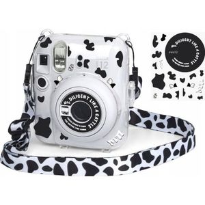 LoveInstant hoes tas Etui Case hoes voor Fujifilm Instax Mini 12 + stickers / kleine koe